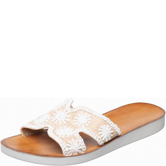 ANTELOPE Shoes - NEW ANTELOPE women's alex flat sandals in white raffia